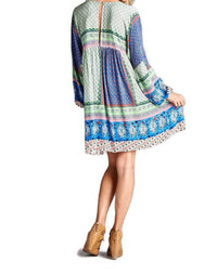 Velzera - Paisley Color Block Mini Dress