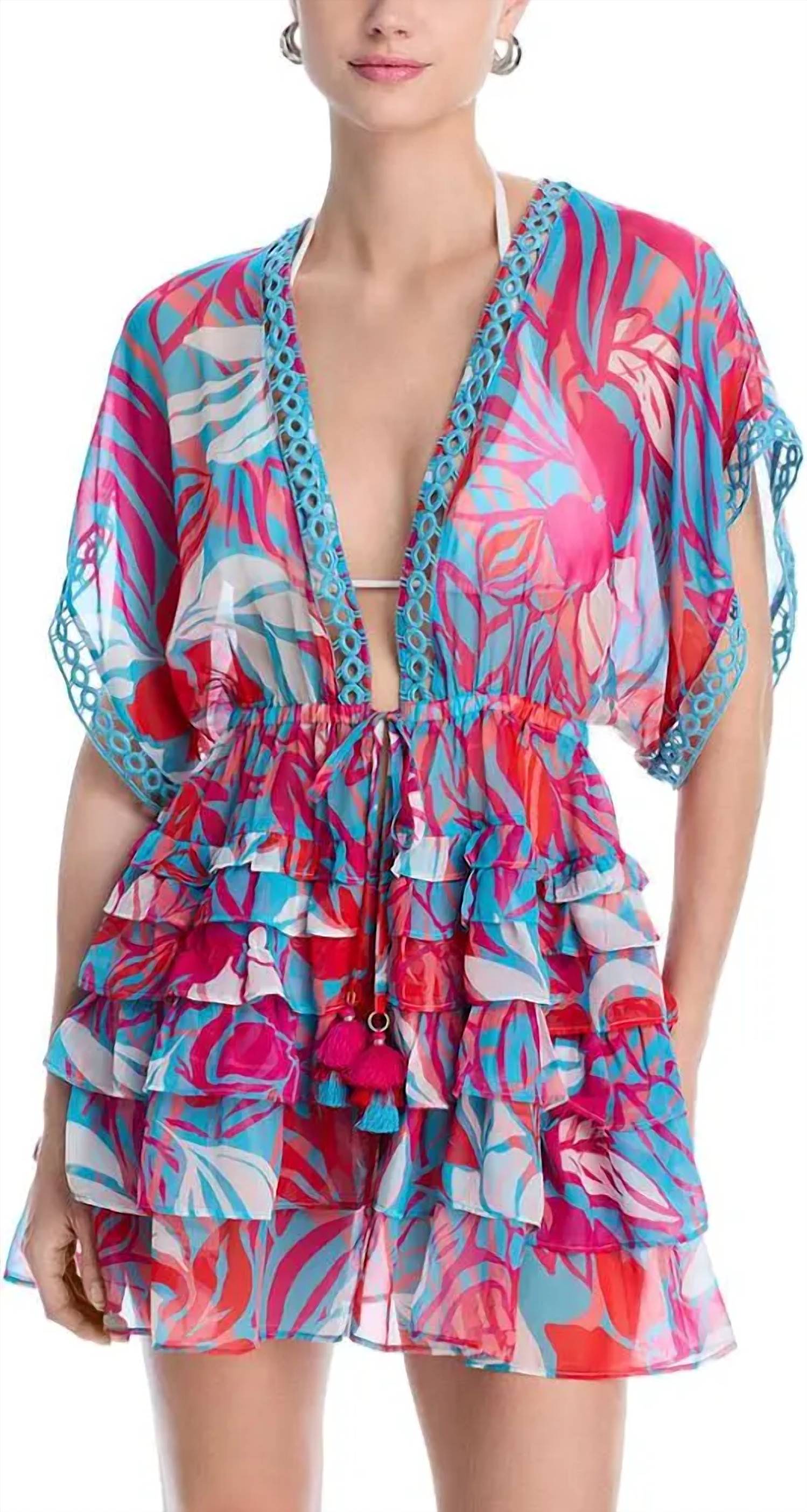 Ramy Brook Marisa Floral Cover-up Dress in floral flame multi - women's swimwear
