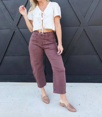 Faire - Women's Square Patch Pocket Ankle-length Barrel Jeans