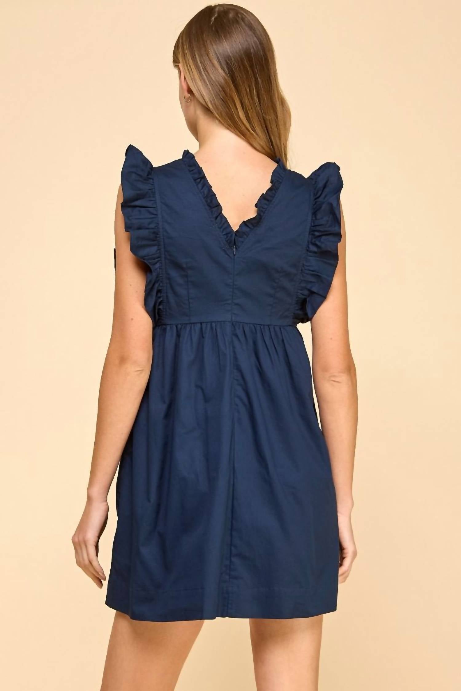 Tcec - V-neck Ruffle Dress