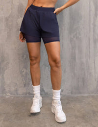 HEROINE SPORT Vera Mesh Shorts in navy - women's shorts - alternate view