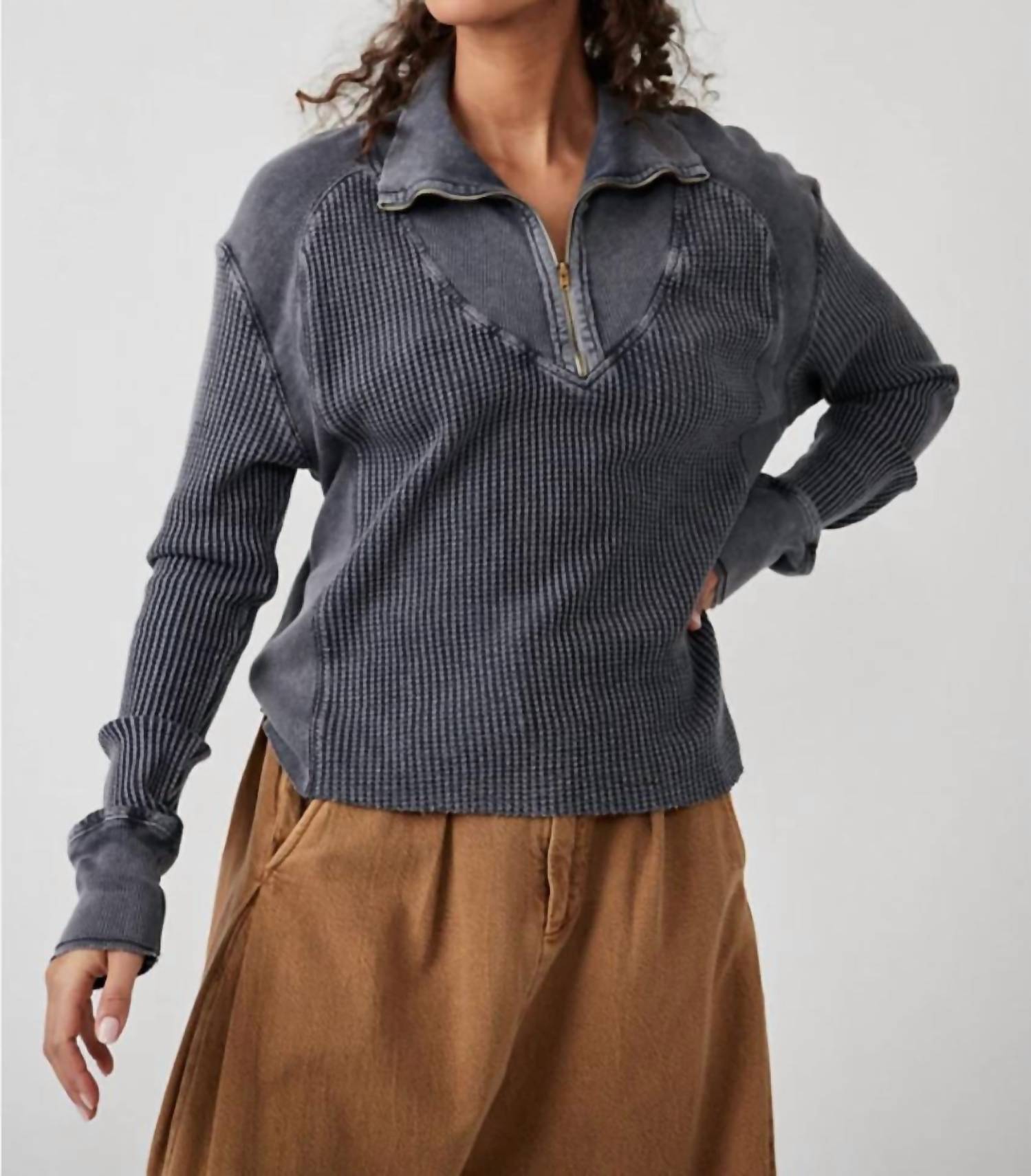 Free People - Ashton Zip Thermal Sweater