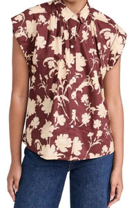 TROVATA Della Classic Shirt in port shadow - women's blouse