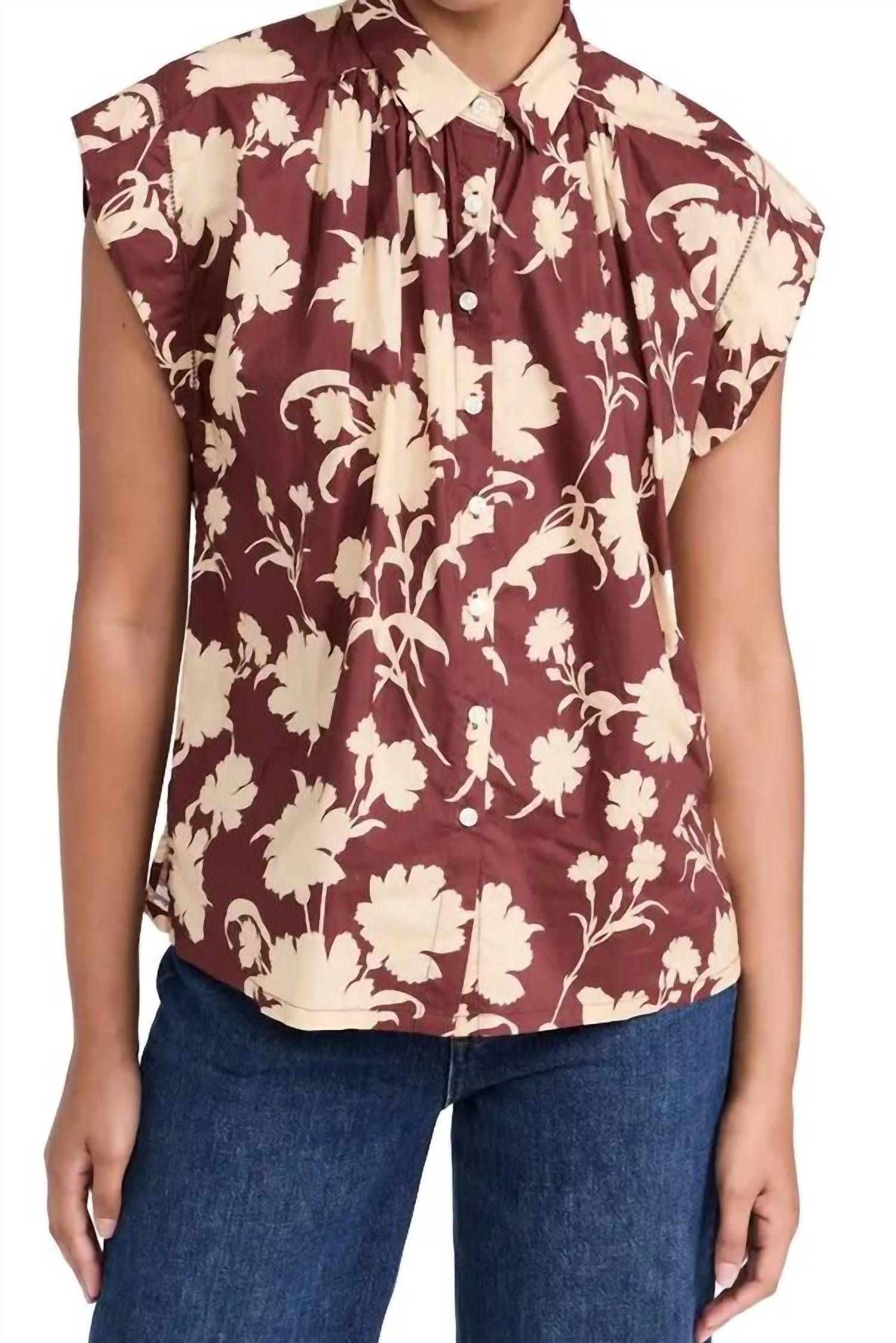 TROVATA Della Classic Shirt in port shadow - women's blouse