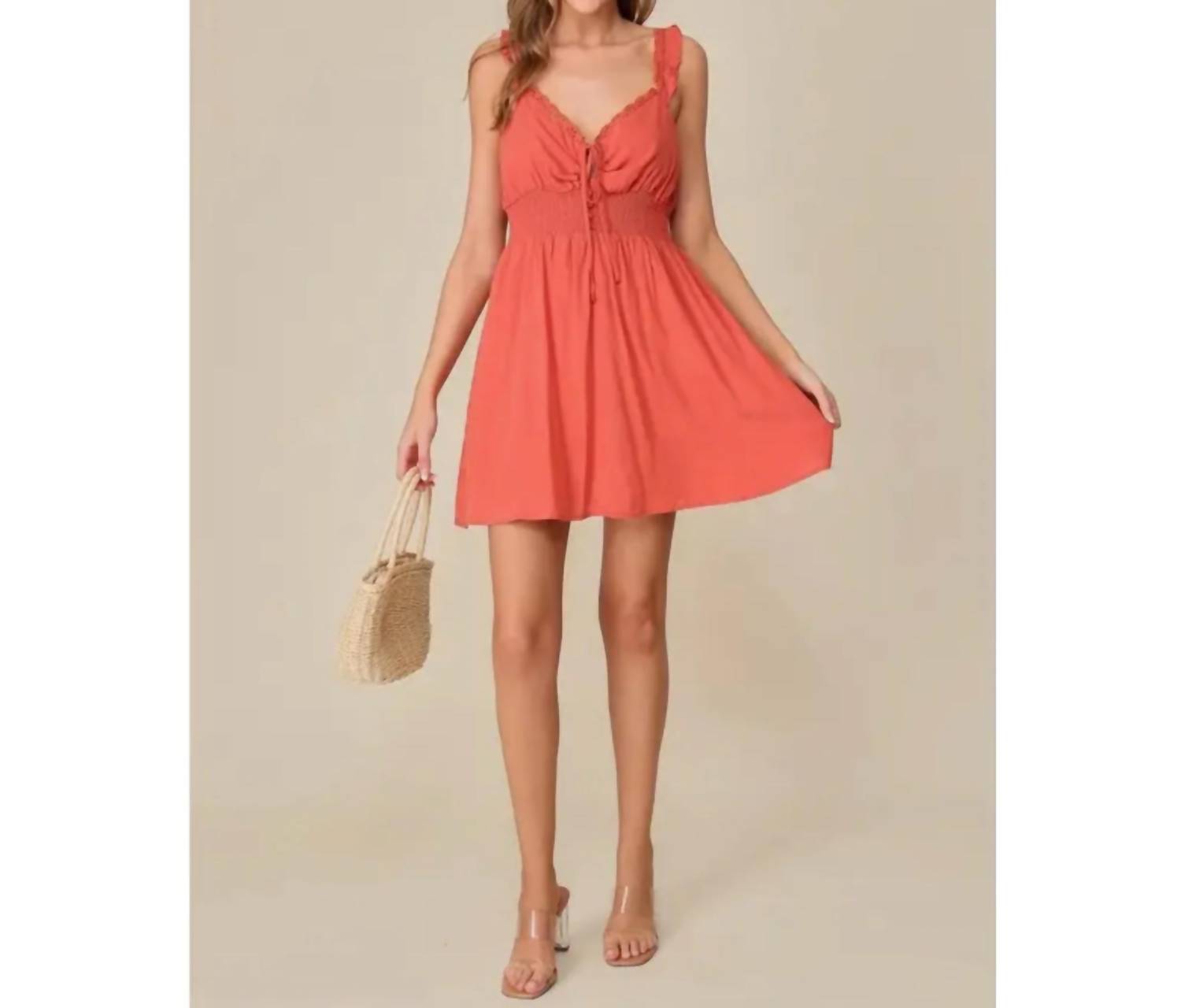 Lumiere - Eyelet Ruffle Cami Dress