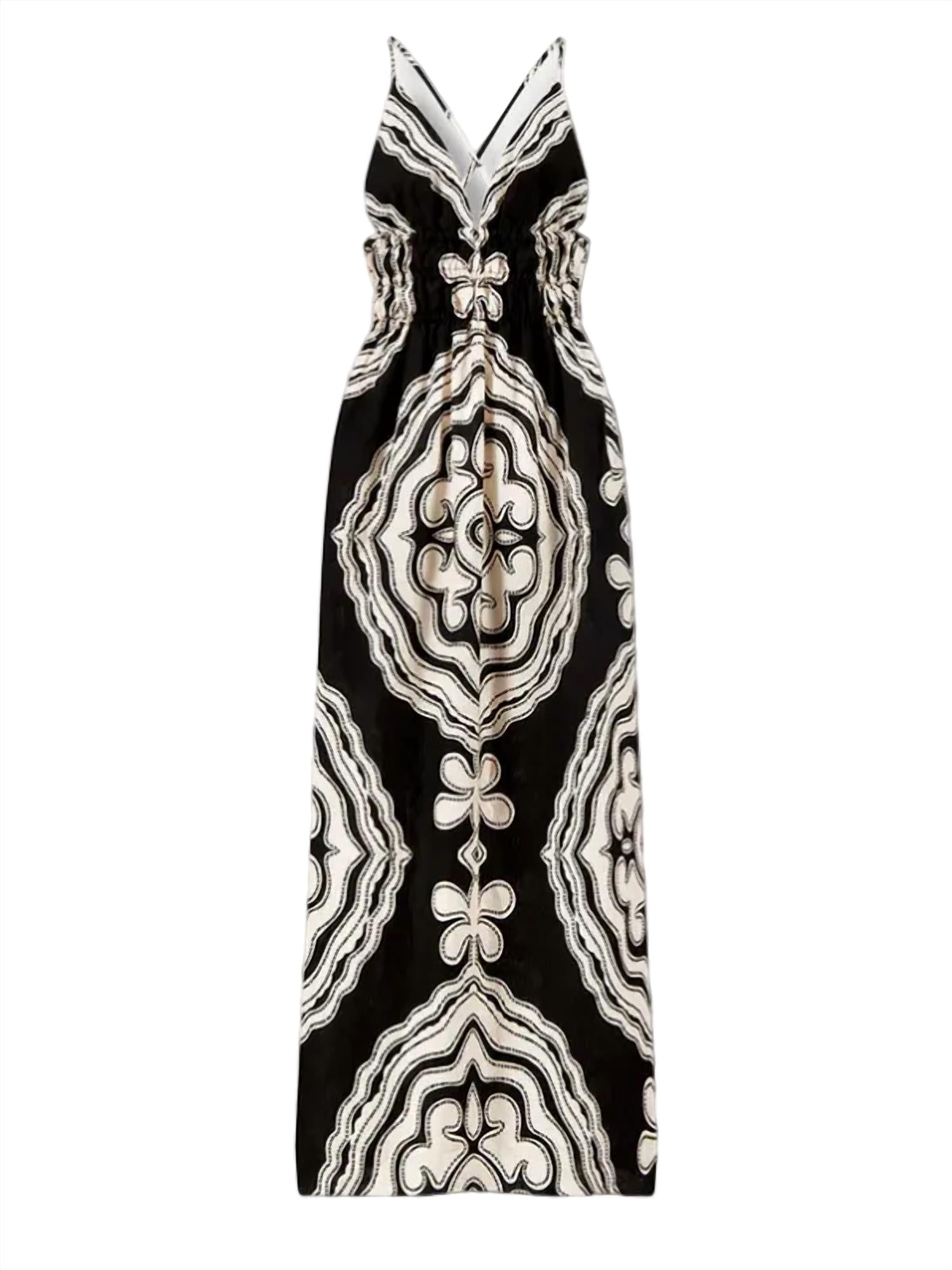 LEMLEM Gete Triangle Maxi Dress in niku black - women's dress - alternate view