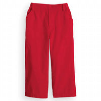 bella bliss Kid's Corduroy Faux Zip Pant in red - women's pants