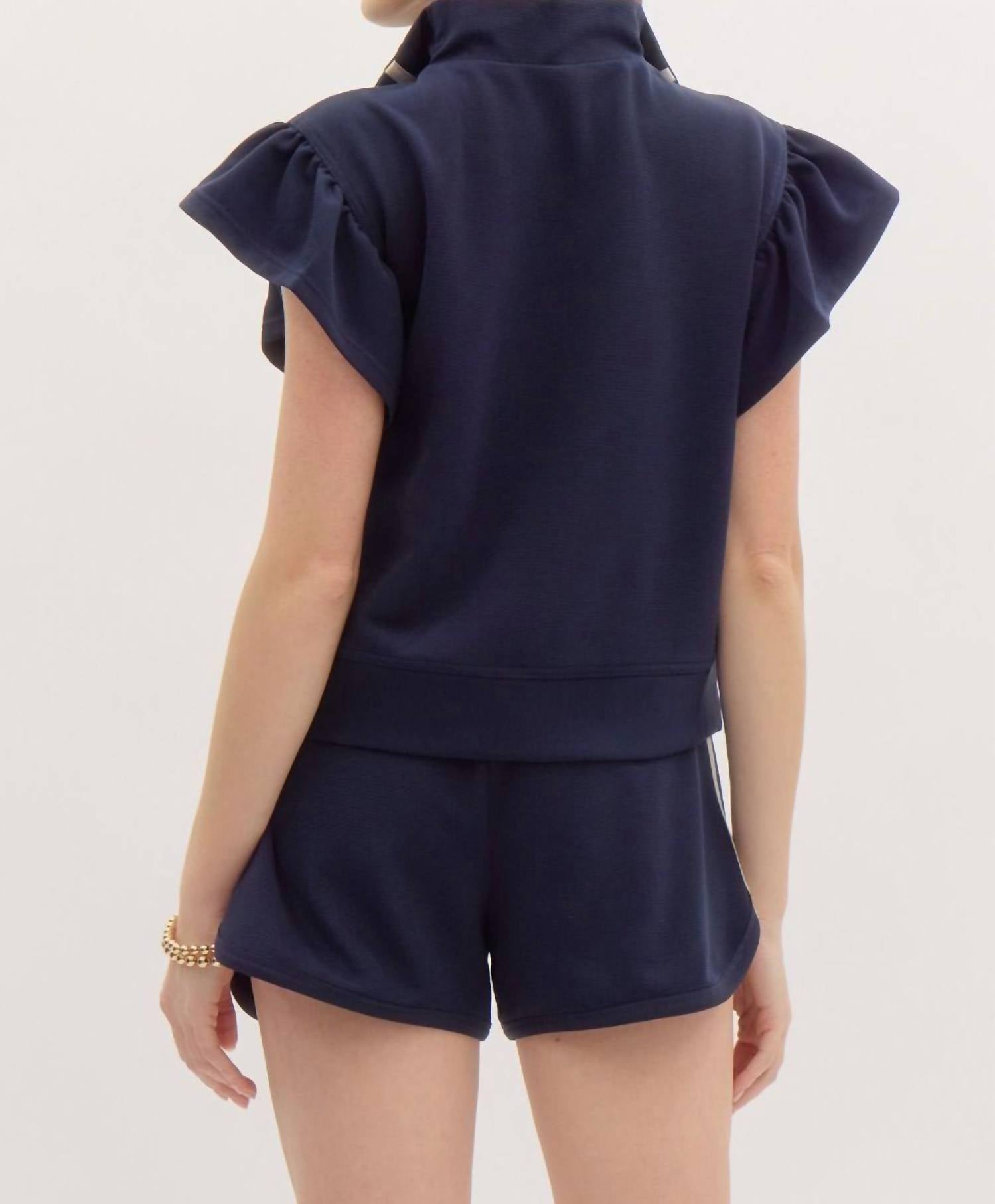 Entro - EMILY JERSEY KNIT HALF ZIP CONTRAST TRIM SET