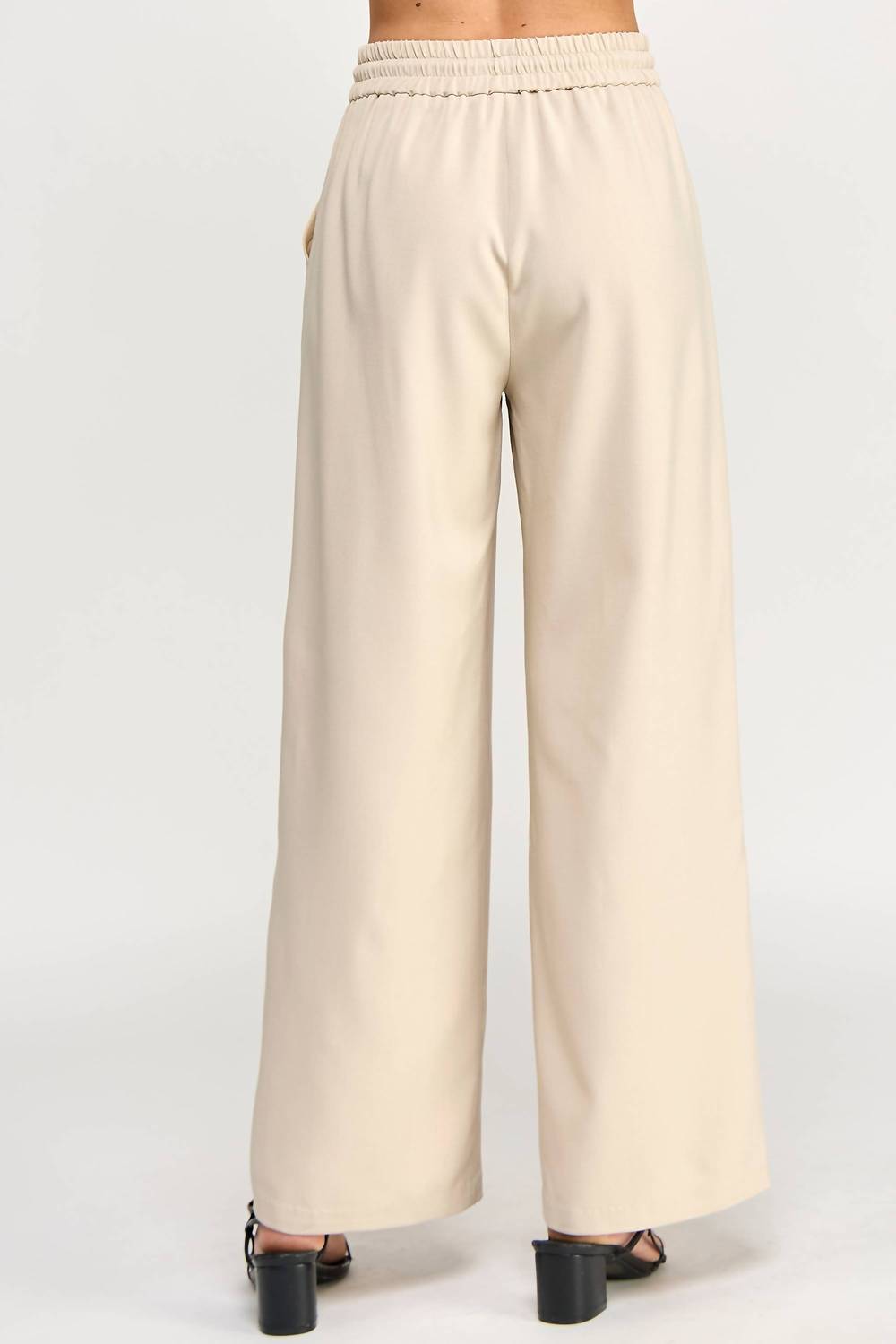ELLISON Everywhere Wide Leg Pant in oatmeal - women's pants - view 5