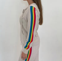 J. Society - Striped Sleeve Zip Hoodie