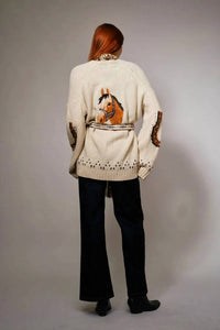 Blue B - Lucky You Western Horse Belted Cardigan Sweater
