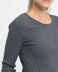 Incashmere - Long Sleeve Crew Nec Rib Knit Sweater