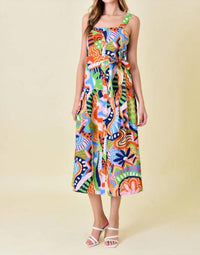 Fore Collection - Abstract Print Midi Dress