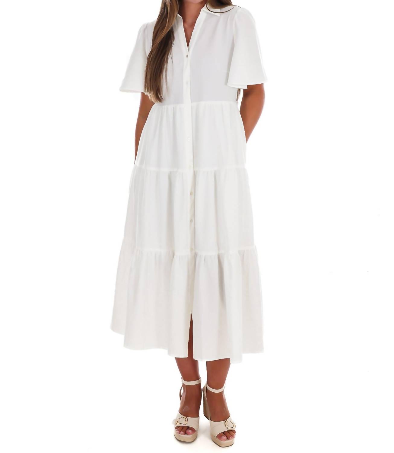 In February - Follow Your Arrow Button Down Midi Dress