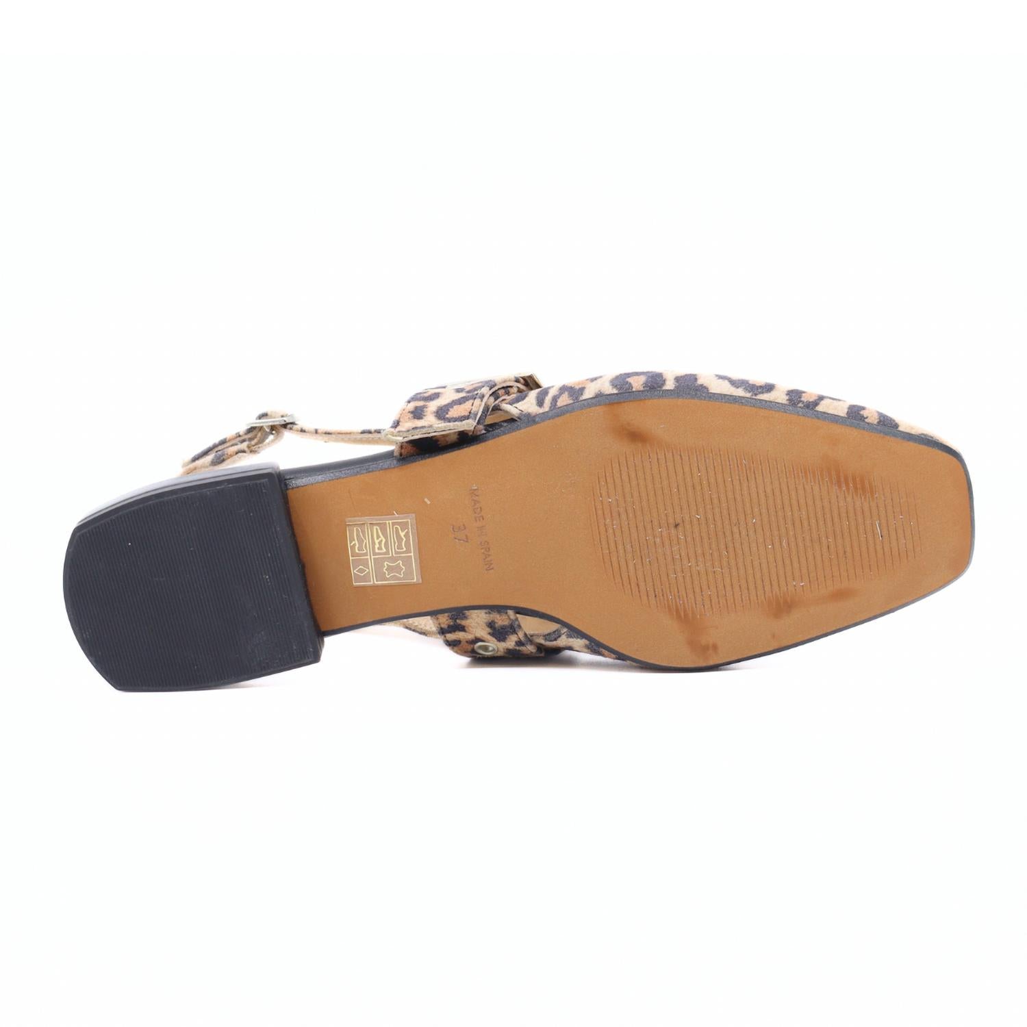 INTENTIONALLY BLANK Women's Pearl Suede Slingback Ballet Flats in leopard - women's flats - detail view