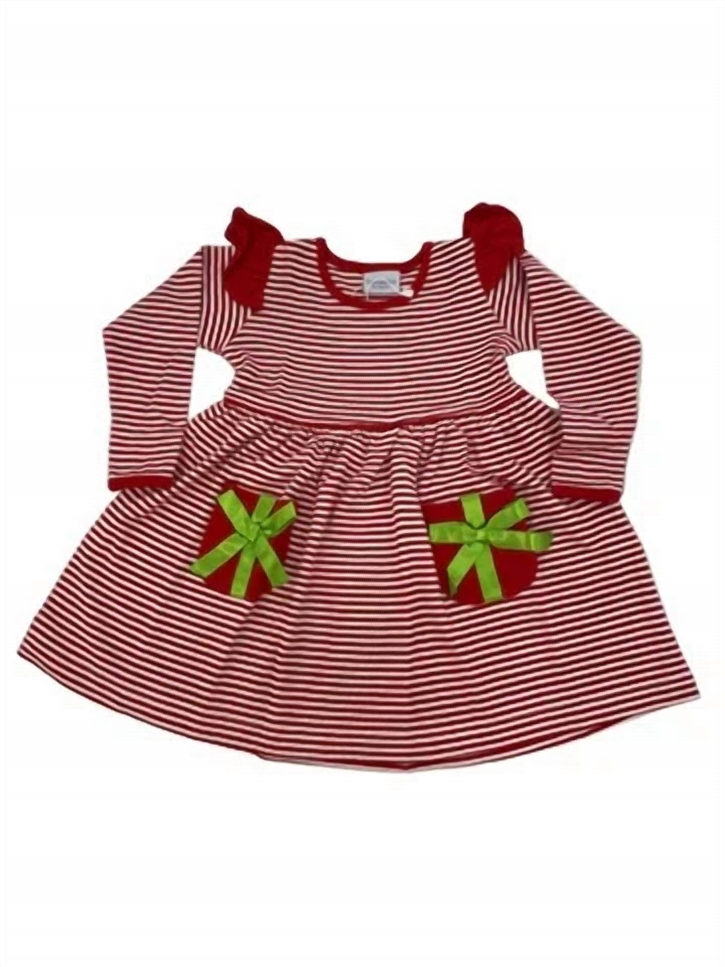 Squiggles - Girl's Holiday Packages Pocket Knit Dress