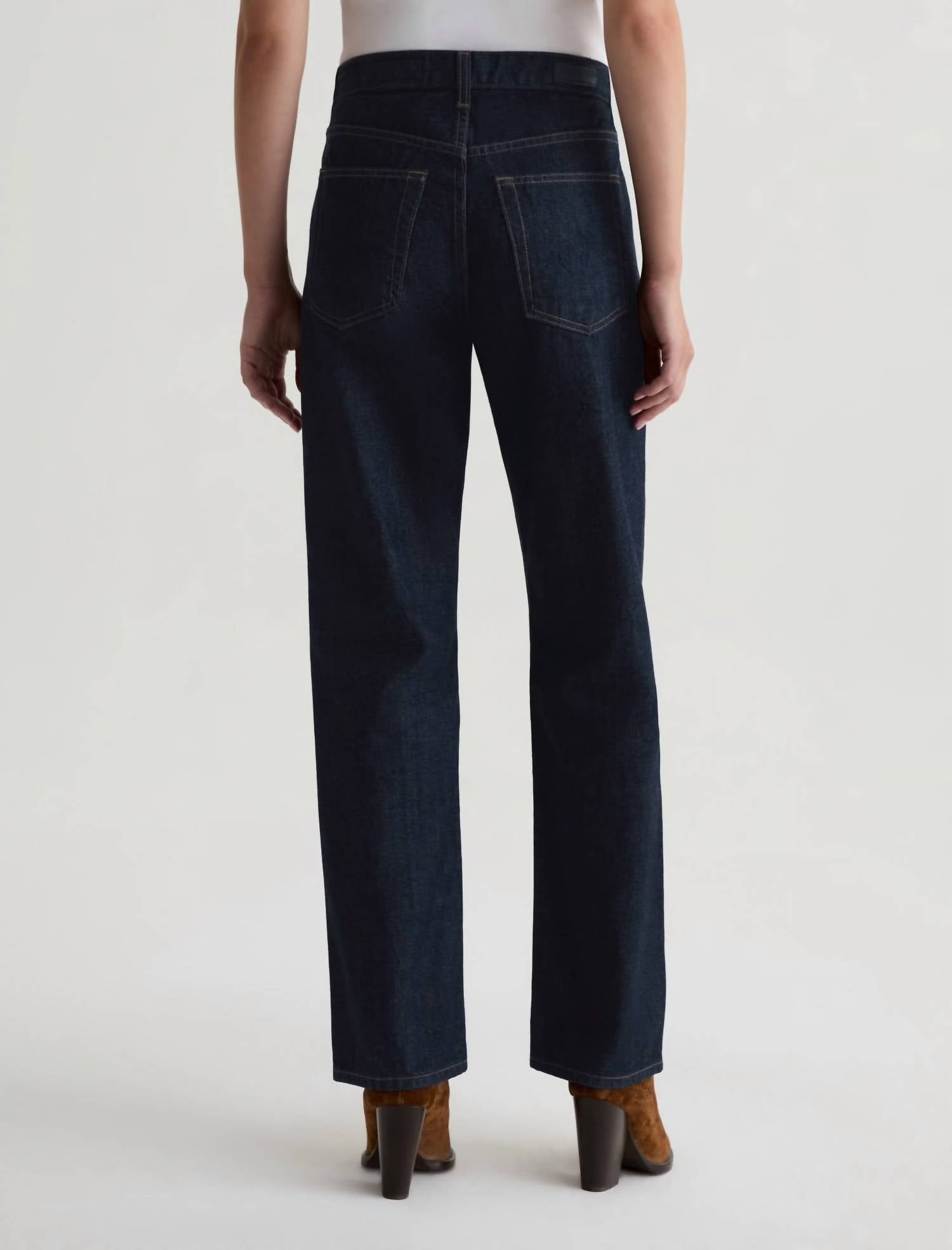 AG Jeans Brinley Straight Leg Jeans in moonrise - women's jeans - detail view