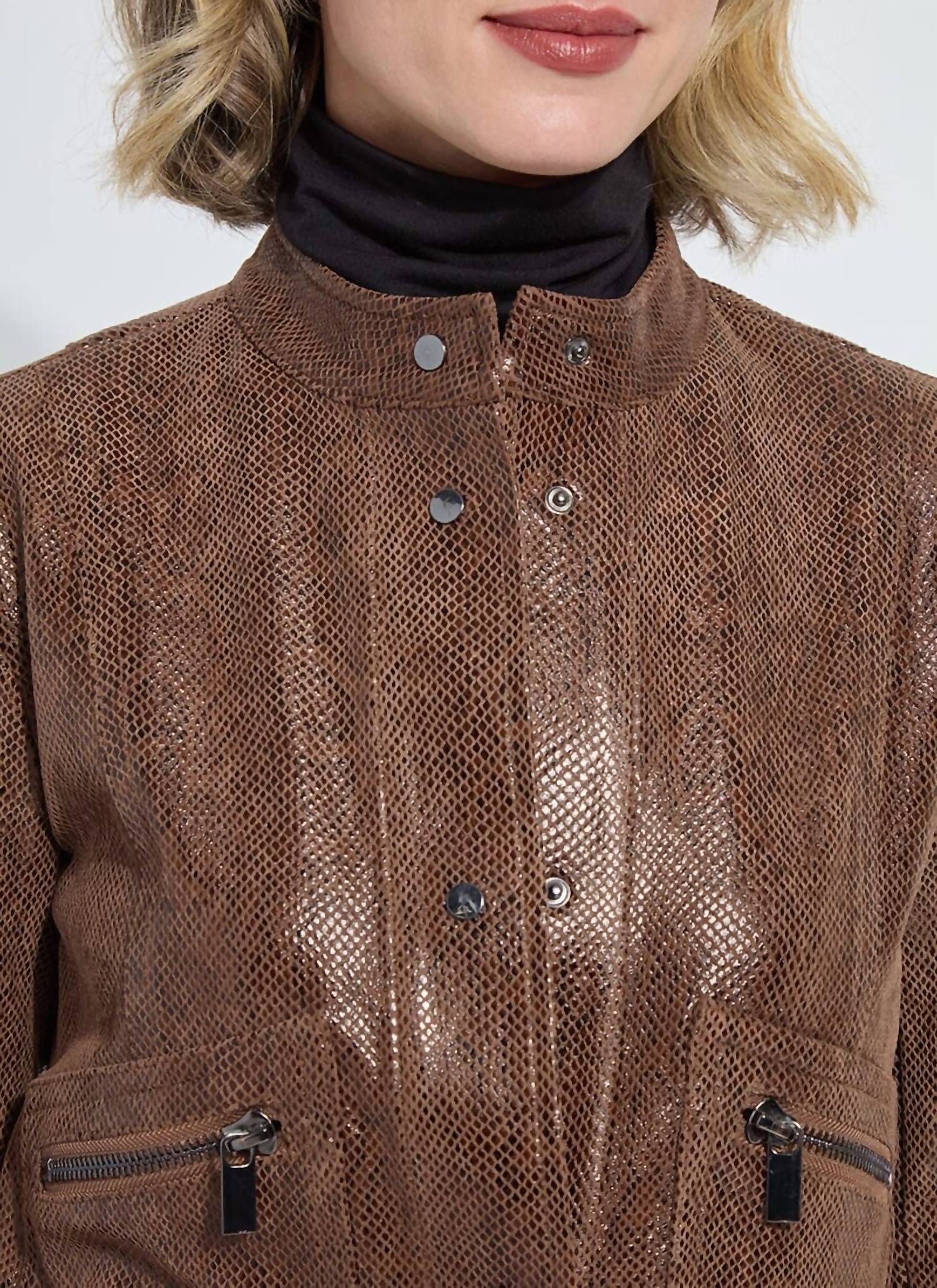 Lysse - Porter Foil Vegan Suede Moto Jacket