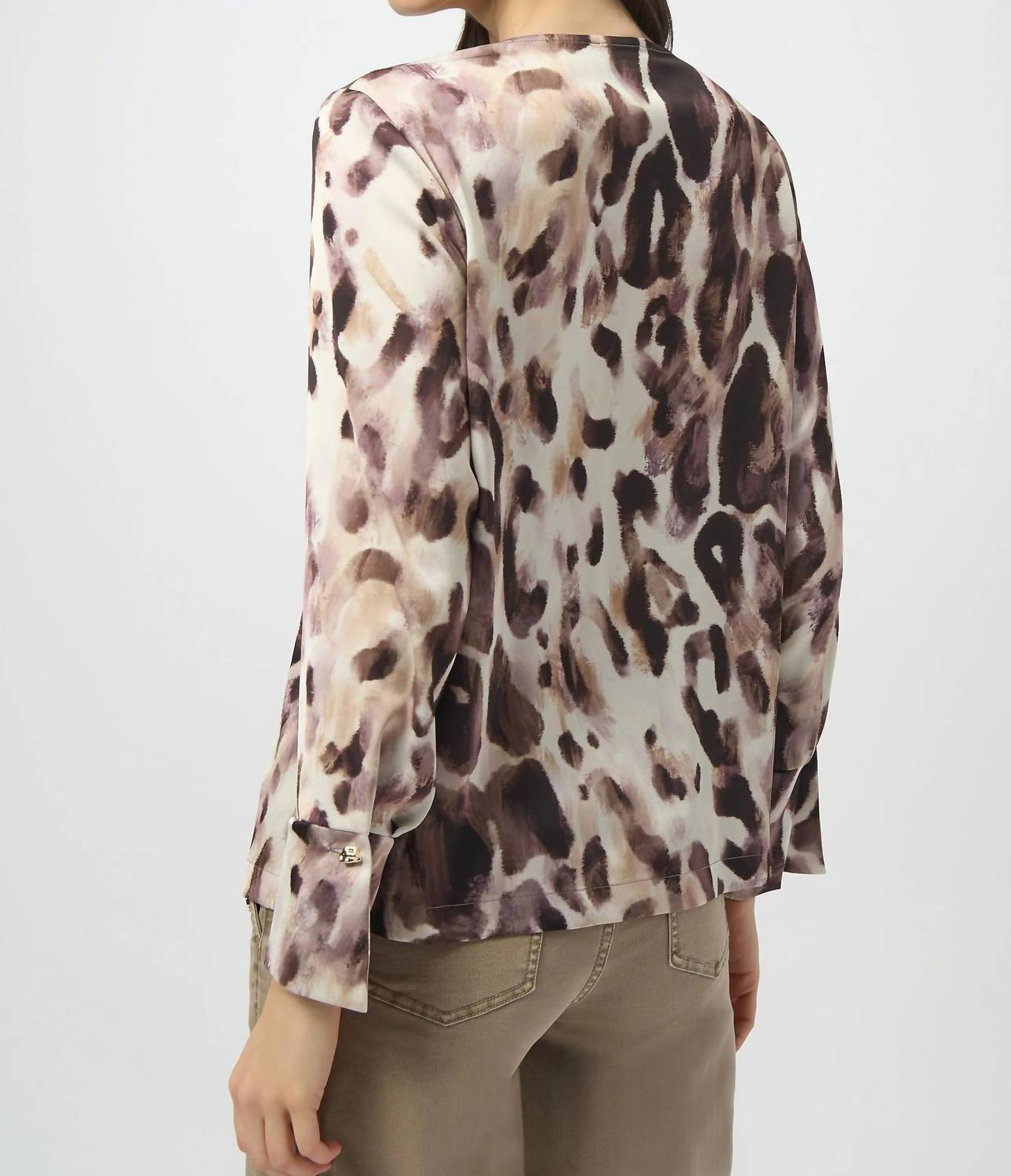 Joseph Ribkoff - Animal Print Keyhole Neck Top