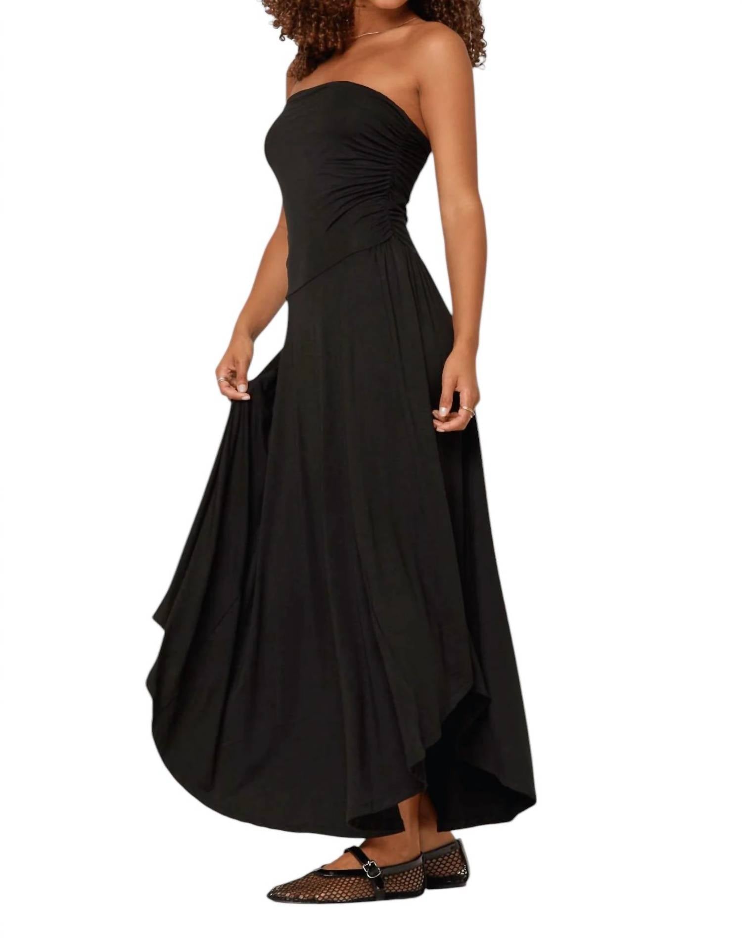 Project Social T - Goddess Strapless Shirred Dress