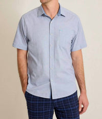 TOMMY BAHAMA Nova Wave Short-sleeve Shirt in chambray blue - men's t-shirt
