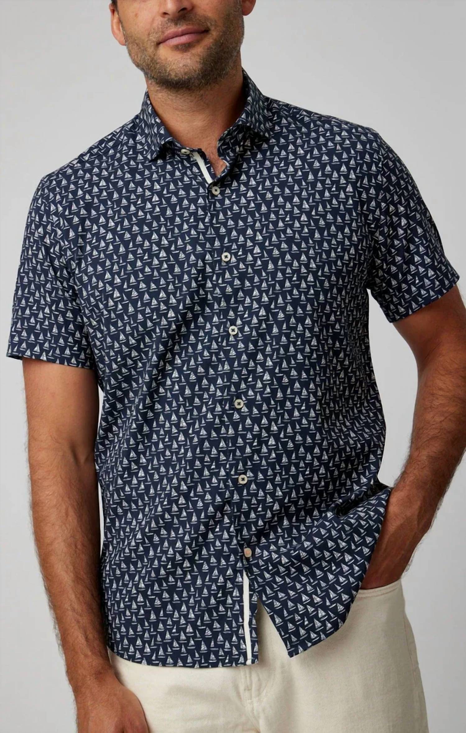 Stone Rose - Sailboats Short Sleeve Shirt
