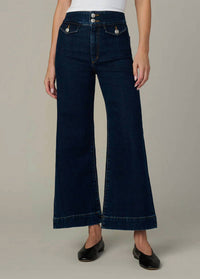 Joe's Jeans Ella Wide Leg Ankle Jeans in magnetic - women's jeans - detail view