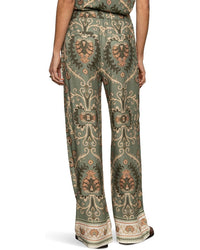 Sanctuary Soft Straight Leg Trouser Pants in mezzo sage - women's pants - detail view