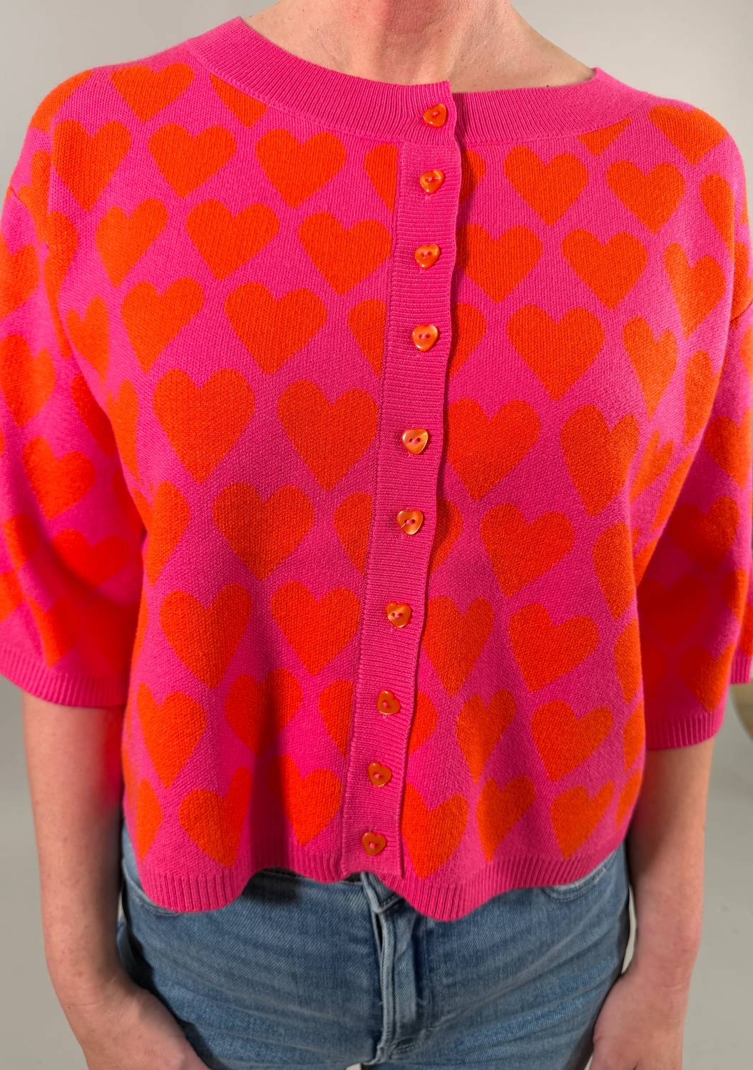Ivy Jane - Bold Heart-print Cardigan