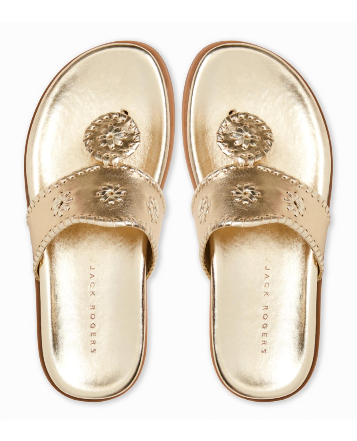 Jack Rogers Women's Sport Metallic Nappa Sandal in platinum - women's sandal - detail view