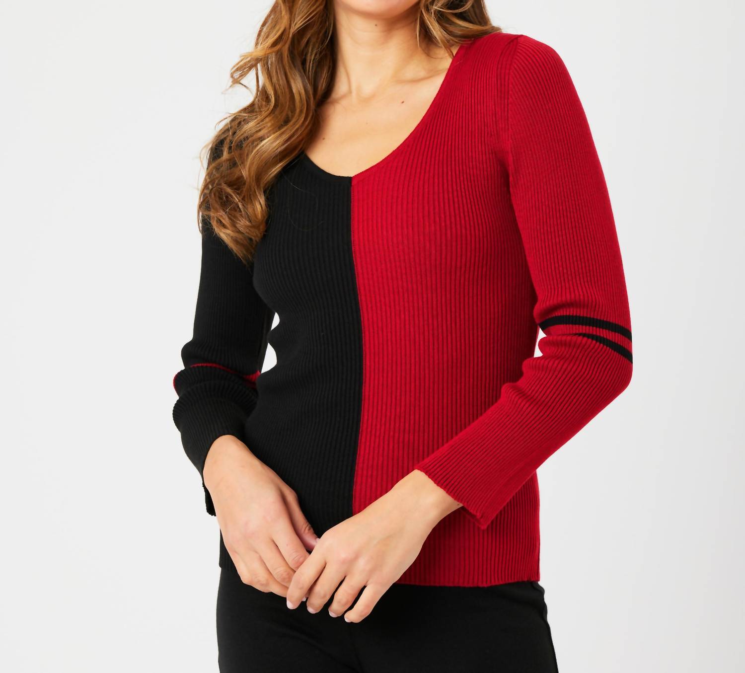 Angel Apparel - V-neck Ribbed Sweater