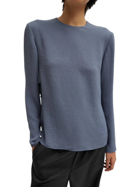 Tibi - Pebble Sable Paneled Long Sleeved Top