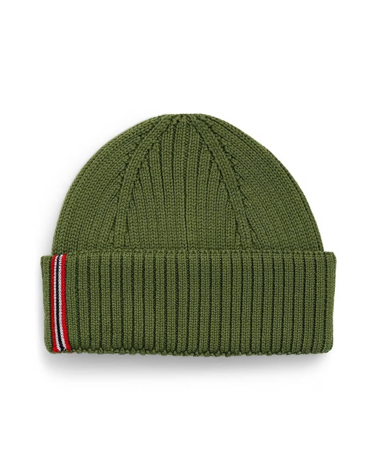 AMUNDSEN Men's Merino Beanie in faded woad green - men's hat
