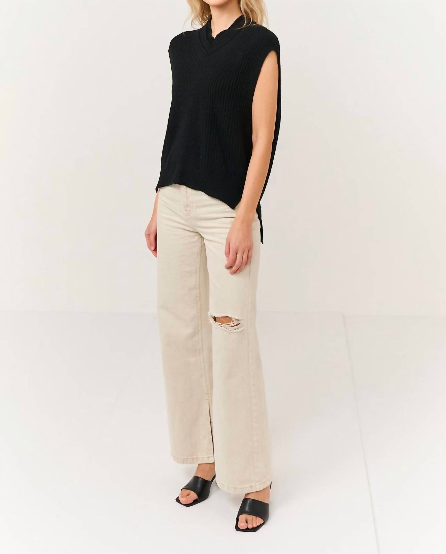 Brodie Cashmere Lucy layering vest in black - women's jacket