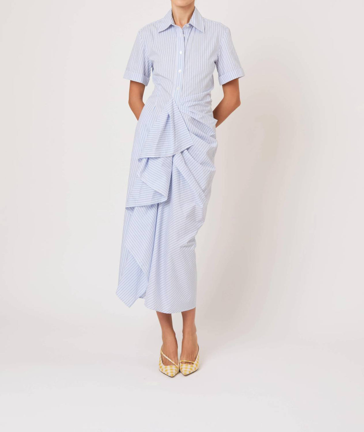 Rosie Assoulin - Gathered Ruffle Shirt Dress