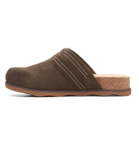 Clarks Women's Brynn Glide Clog in dark olive suede - women's shoe - alternate view