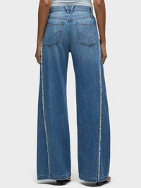 Hudson - Jodie Loose Fit Wide Leg With Frayed Seams Jeans