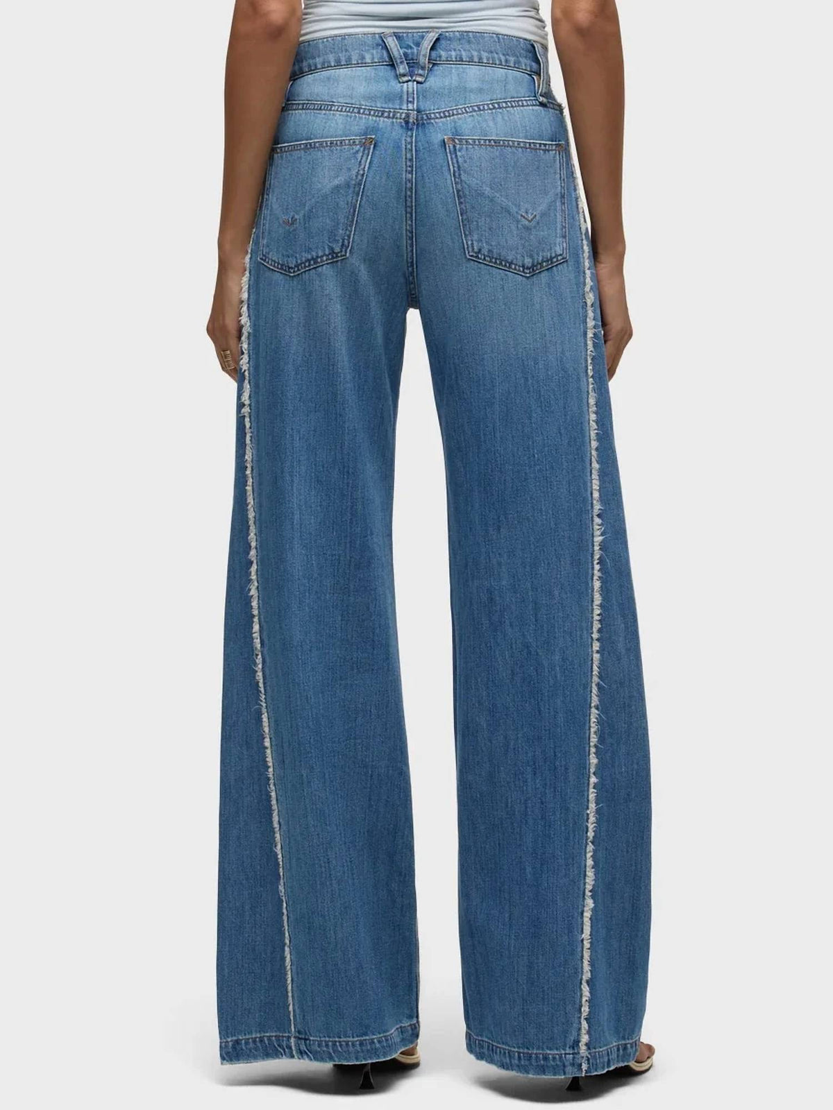 Hudson - Jodie Loose Fit Wide Leg With Frayed Seams Jeans