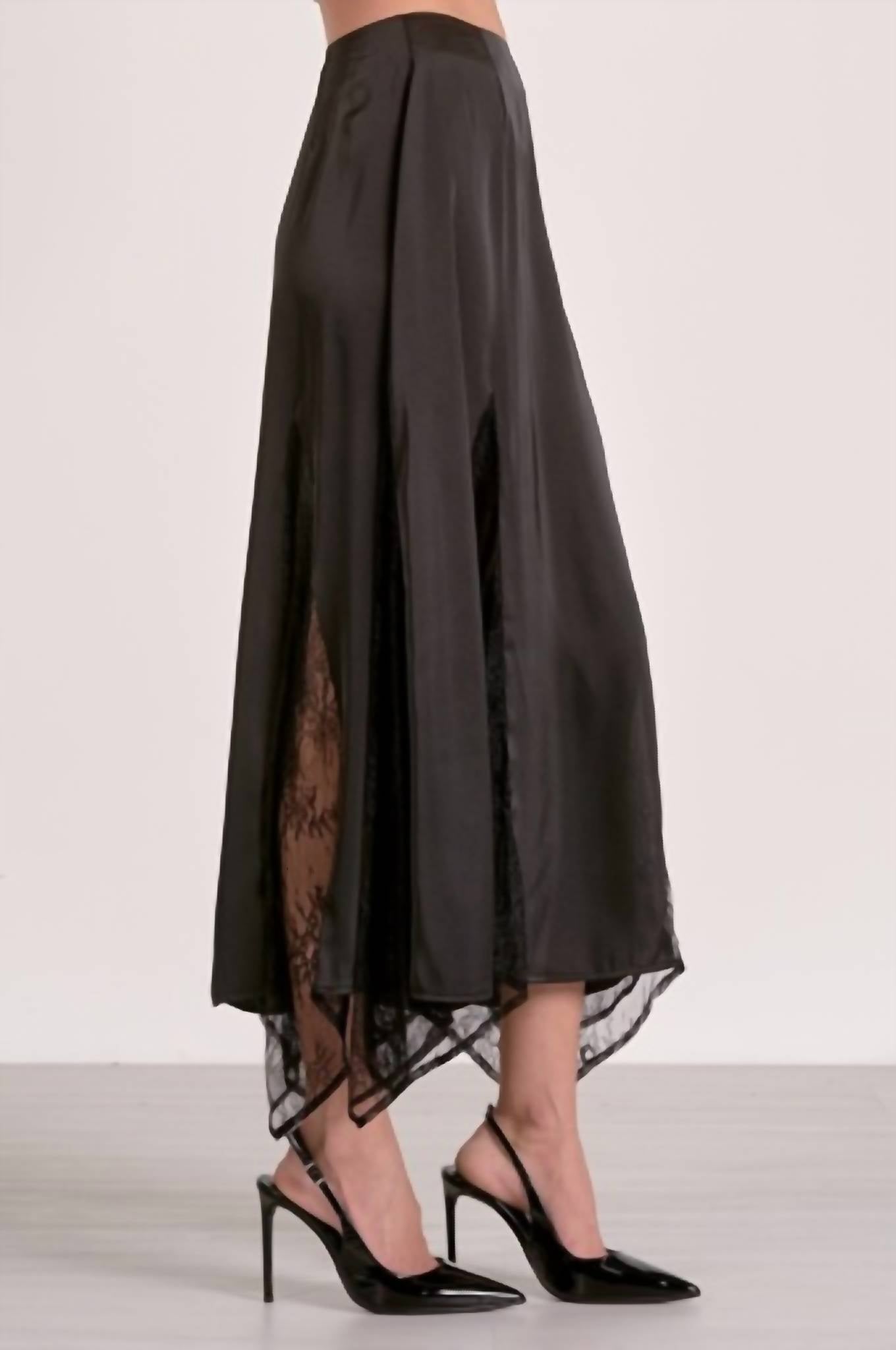 Elan - Lace Insert Midi Skirt