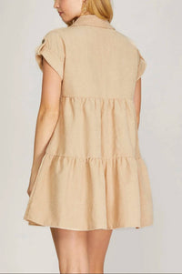 She + Sky - Button Down Corduroy Dress