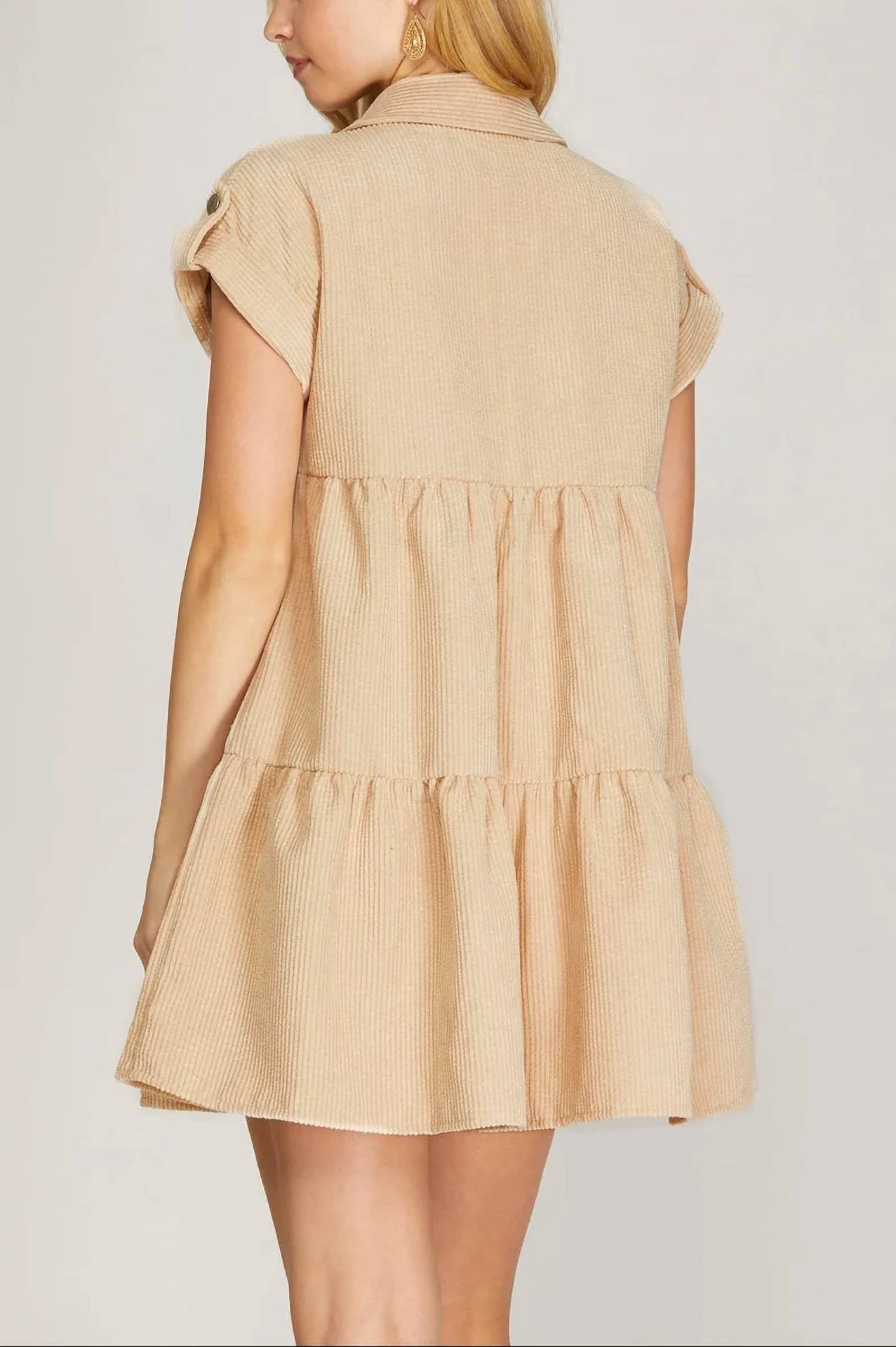 She + Sky - Button Down Corduroy Dress