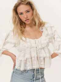 For Love & Lemons - Lilou Eyelet Top