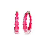 Gold & Honey - Women's Bamboo Illusion Lucite Hoop Earrings
