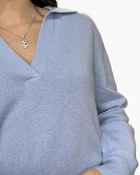 White + Warren - Cashmere V-neck Polo Long Sleeve Top