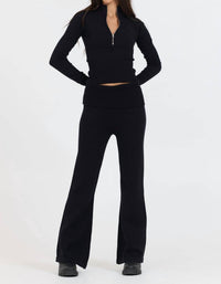 Vintage Havana - Slim Fit Knit Fold Over Flare Pant