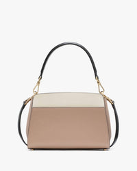 Kate Spade Women's Madison Small Top Handle Satchel in toasted hazelnut multi - women's bag - detail view