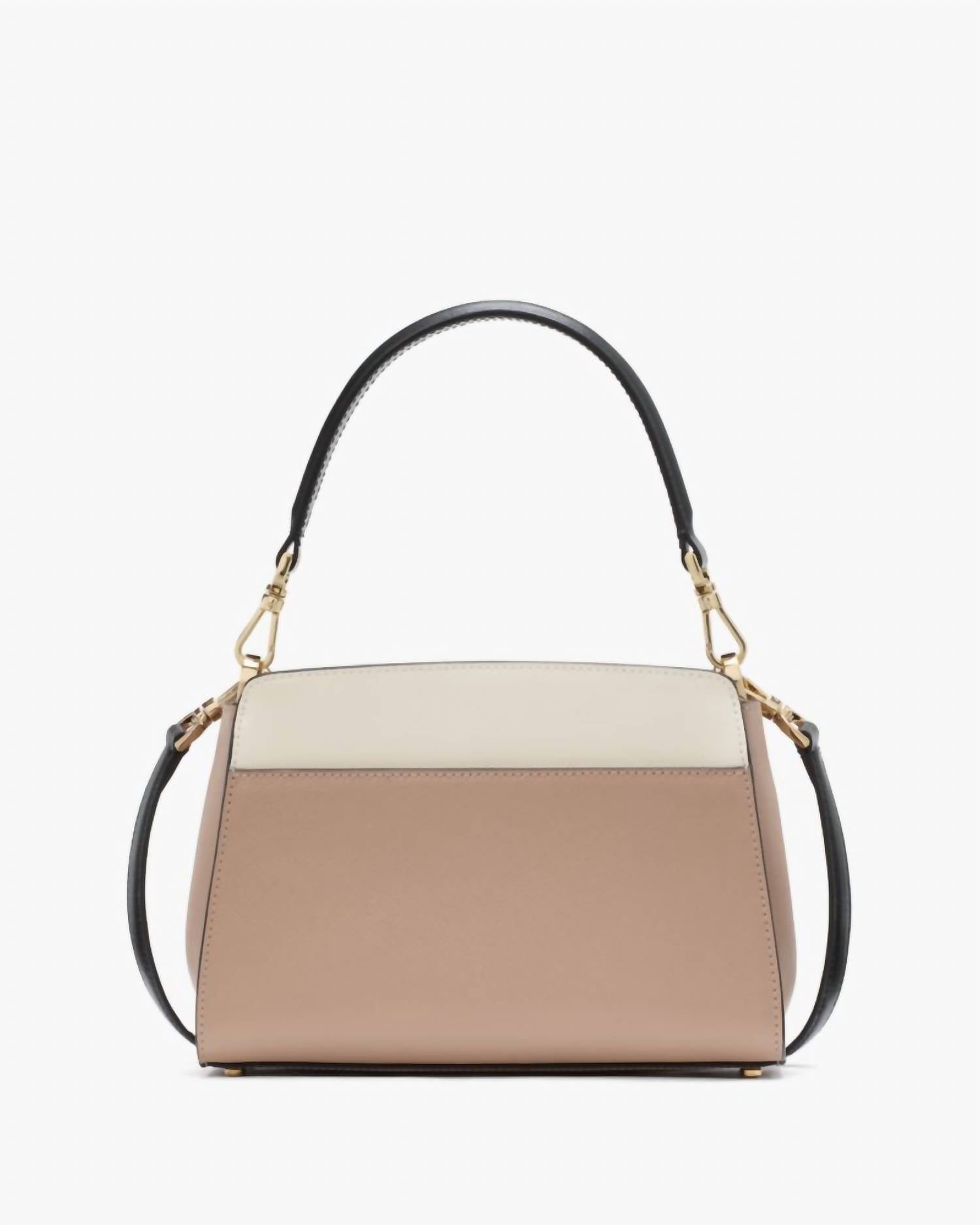 Kate Spade Women's Madison Small Top Handle Satchel in toasted hazelnut multi - women's bag - detail view