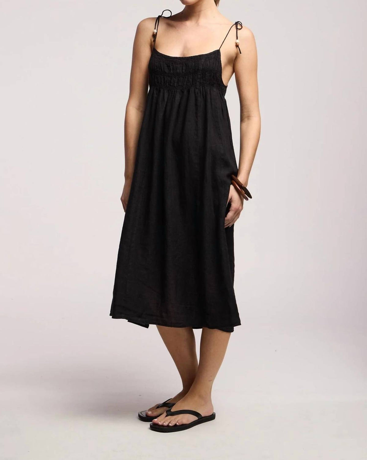 Velvet By Graham & Spencer - Teresa Babydoll Linen Midi Dress