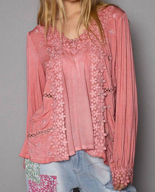 Pol - Floral Lace Crochet Top