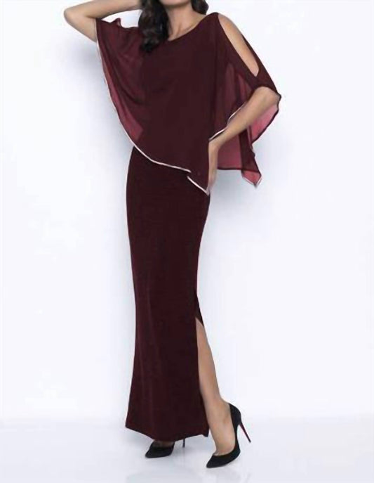 Long Layered Dress with Crystal Detailing - 179257